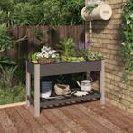 vidaXL Plantenbak verhoogd met schap 120x50x75 cm HKC grijs, 100 cm of meer, Verzenden, Nieuw, 60 cm of meer