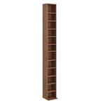 CD DVD kast met 12 vakken 175x20x20 cm walnootkleurig