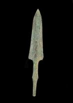 Bronstijd Brons Spearhead met lineaire decoratie (Zonder, Antiek en Kunst