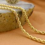 Gouden gedraaide schakel ketting | 50 cm (gouden ketting), Sieraden, Tassen en Uiterlijk, Kettingen, Ophalen of Verzenden, Gebruikt