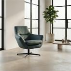 Leren draaifauteuil Wing - Toledo Whale (blauw/grijs), Huis en Inrichting, Fauteuils, Nieuw, Ophalen of Verzenden, 75 tot 100 cm