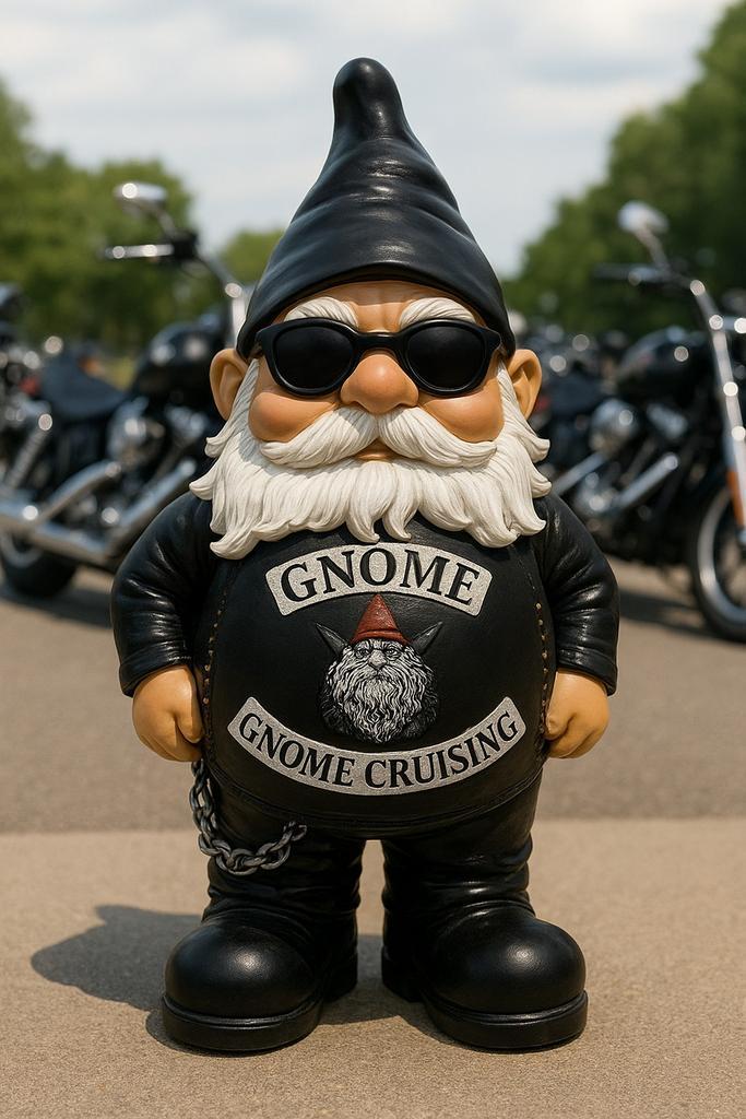 Kabouter - Biker - Bikerlook - Rocker - met zonnebril, Verzamelen, Beelden en Beeldjes, Fantasy, Nieuw