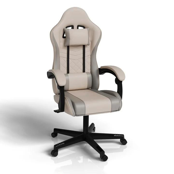Gamingstoel / Bureaustoel HyperSeat - Beige / Lichtgrijs, Huis en Inrichting, Bureaustoelen, Nieuw, Verzenden