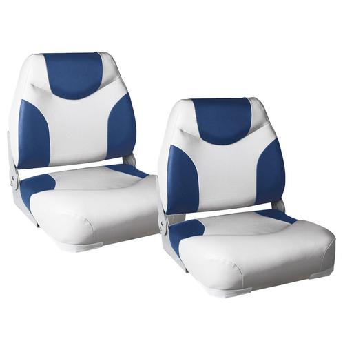 Bootstoel opvouwbaar set van 2 kunstleer blauw en wit, Watersport en Boten, Accessoires en Onderhoud, Nieuw, Verzenden