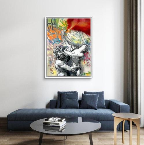 Mart Signed - Together for the revolt (infinite version) red, Antiek en Kunst, Kunst | Schilderijen | Modern