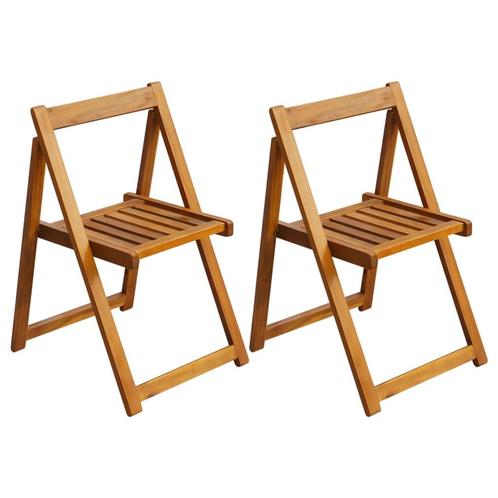 vidaXL Tuinstoelen inklapbaar 2 st massief acaciahout, Tuin en Terras, Tuinstoelen, Nieuw, Hout, Verzenden