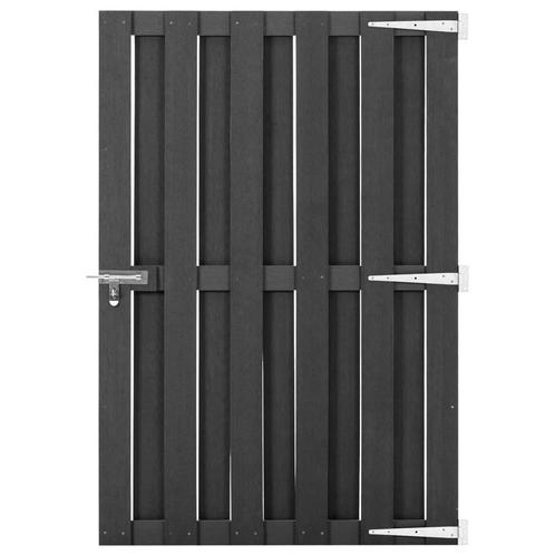 vidaXL Poort 100x150 cm HKC grijs, Tuin en Terras, Tuinpoorten, Nieuw, Verzenden