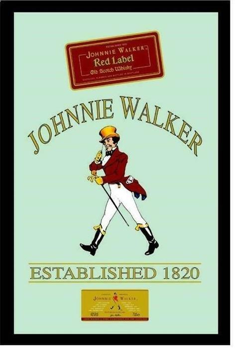 Johnnie Walker Red label spiegel, Huis en Inrichting, Woonaccessoires | Spiegels, Nieuw, Verzenden