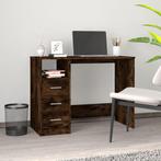 vidaXL Bureau met lades 102x50x76 cm bewerkt hout gerookt, Huis en Inrichting, Bureaus, Verzenden, Nieuw