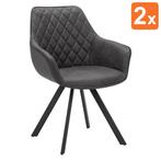Stoelen | TITAN DIAMOND | Microvezel/Metaal | Grey | Zwarte, Verzenden, Nieuw in verpakking