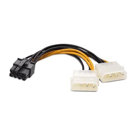 Nieuwe OEM 2xMolex-PCIe-8pM-18cm met garantie, Computers en Software, Pc- en Netwerkkabels, Nieuw, Ophalen of Verzenden