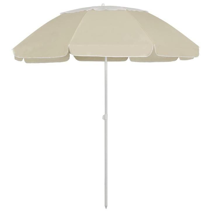 vidaXL Strandparasol 300 cm zandgeel, Tuin en Terras, Parasols, Strandparasol, Nieuw, 2 tot 3 meter, Verzenden