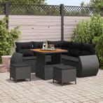 vidaXL Tuin Sofa Set 8 pcs Zwart poly rattan, Tuin en Terras, Tuinsets en Loungesets, Verzenden, Nieuw