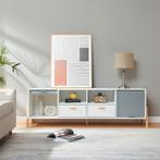 TV-meubel Kvaefjord 160x40x52 cm wit en grijs [en.casa], Verzenden, Nieuw