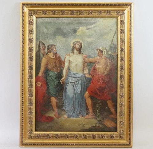 Europese school (XIX) - Kreuzwegstation Christi, Antiek en Kunst, Kunst | Schilderijen | Klassiek