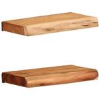 2x Acacia Wandschappen | Tweedekansje | Stijlvol, Huis en Inrichting, Woonaccessoires | Wandplanken en Boekenplanken, Ophalen of Verzenden