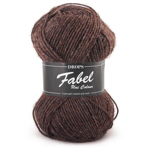 DROPS Fabel Uni Colour - 300 bruin - Wol Garen, Hobby en Vrije tijd, Breien en Haken, Ophalen of Verzenden