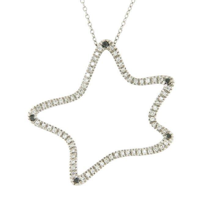 Halsketting - 18 karaat Witgoud - 0.54ct. tw. Diamant, Sieraden, Tassen en Uiterlijk, Kettingen