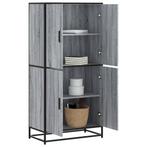 vidaXL buffetkast 68x35x139 cm bewerkt hout grijs sonoma, Huis en Inrichting, Minder dan 50 cm, Verzenden, Nieuw, Minder dan 100 cm