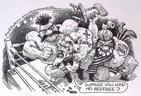 Pentekening Amerika - Soennieten en Sjiieten (lijst optie), Antiek en Kunst, Kunst | Tekeningen en Foto's, Verzenden