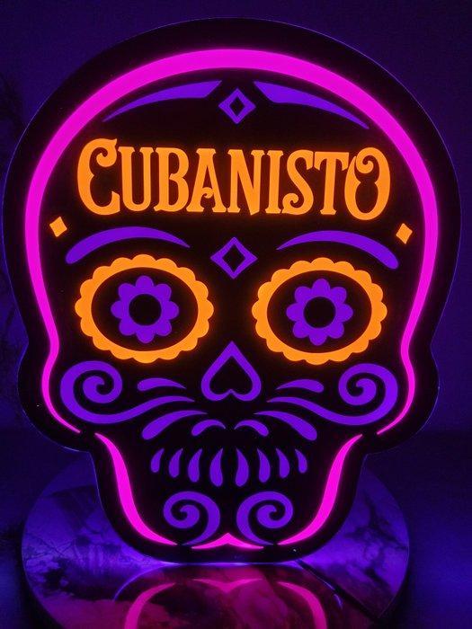 Reclamebord - Cubanista Rum, Lichtreclame, 1990 - Kunstof &, Antiek en Kunst, Antiek | Wandborden en Tegels