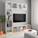 vidaXL 3-delige Boekenkast-/tv-meubelset 180x30x180 cm, Huis en Inrichting, Kasten | Boekenkasten, Minder dan 50 cm, Verzenden