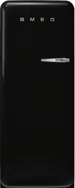 Smeg FAB28LBL6 retro jaren 50 koelkast - zwart - linksdraaie, Witgoed en Apparatuur, Koelkasten en IJskasten, 150 tot 200 liter