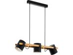 EGLO Hornwood Hanglamp - E27 - 78 cm - Zwart/Crème/Bruin -, Verzenden, Zo goed als nieuw