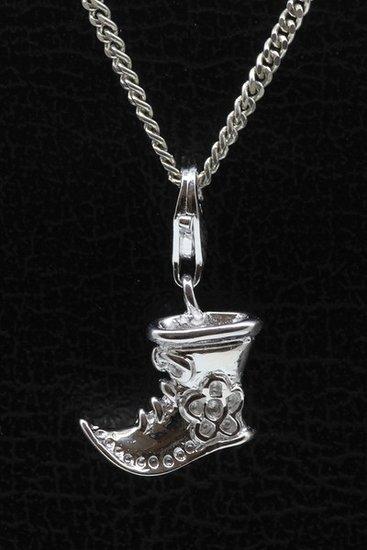 Zilveren Laars met bloem hanger en/of bedel, Sieraden, Tassen en Uiterlijk, Bedels, Verzenden