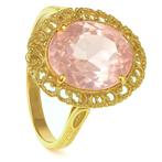 Ring - 18 karaat Geel goud - 6.50ct. tw. Quartz, Sieraden, Tassen en Uiterlijk, Ringen, Nieuw