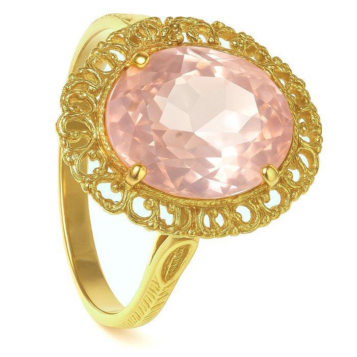 Ring - 18 karaat Geel goud - 6.50ct. tw. Quartz, Sieraden, Tassen en Uiterlijk, Ringen