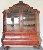 Vitrinekast - Brons, Glas, Mahogany - Met klauwpoten