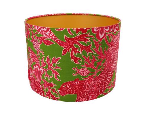 Lampenkap Roze Groen Panter Ø 30 cm, Huis en Inrichting, Lampen | Lampenkappen, Minder dan 25 cm, Rond, Groen, Overige kleuren