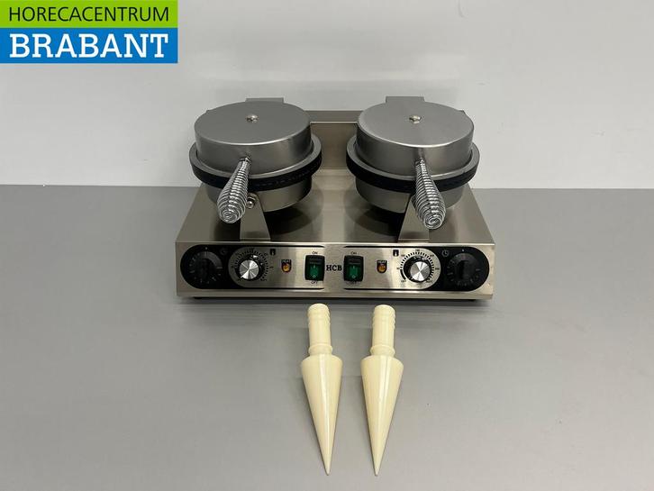 RVS Dubbel Wafelijzer met timer stroopwafel ijshoorn 230V, Zakelijke goederen, Horeca | Keukenapparatuur, Nieuw zonder verpakking