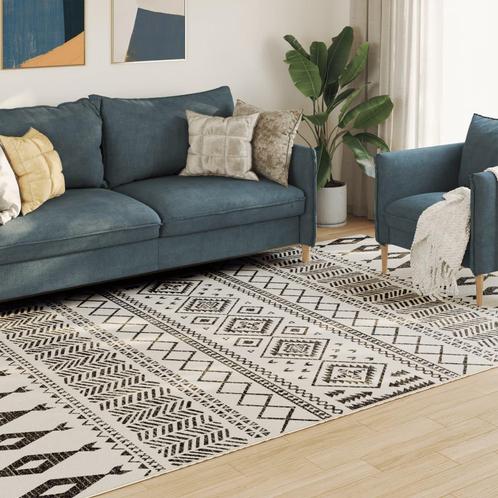 vidaXL Vloerkleed voor binnen buiten laagpolig 190x300 cm, Huis en Inrichting, Stoffering | Tapijten en Kleden, Zwart, Nieuw, Verzenden