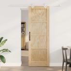 vidaXL Schuifdeur Naturel en zwart 73.5 x 211 cm, Doe-het-zelf en Verbouw, Deuren en Horren, Verzenden, Nieuw