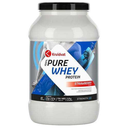 Kruidvat 100% Pure Whey met Aardbeismaak, Sport en Fitness, Gezondheidsproducten en Wellness, Nieuw, Verzenden