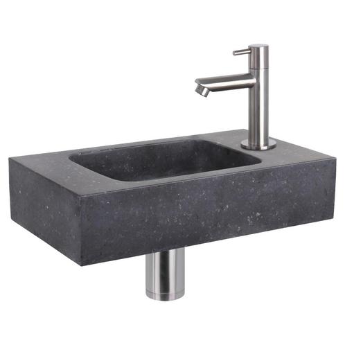 Fonteinset Differnz Bombai Natuursteen 40x22x9 cm Zwart Met, Doe-het-zelf en Verbouw, Sanitair, Overige typen, Nieuw, Chroom, Ophalen of Verzenden