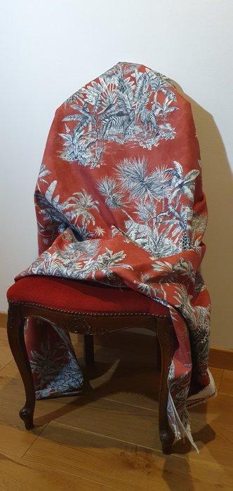 Stof Toile De Jouy - Giraffe, zebra, aironi - Textiel - 200, Antiek en Kunst, Kunst | Designobjecten