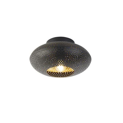 Oosterse plafondlamp zwart met goud 25 cm - Radiance, Huis en Inrichting, Lampen | Plafondlampen, Nieuw, Overige materialen