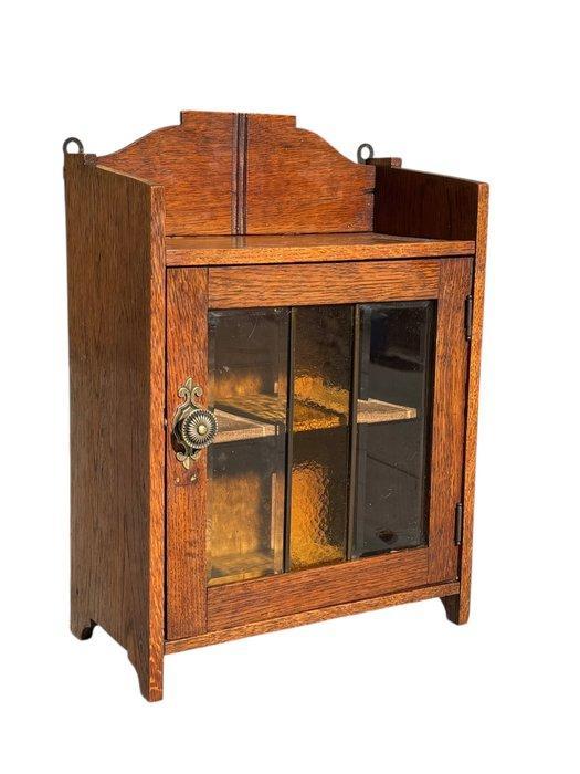 Medicijnkastje - Glas-in-lood, Hout - Antieke kleine kast, Antiek en Kunst, Curiosa en Brocante