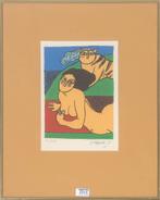 Corneille (1922-2010), Vrouw met kat (1985)