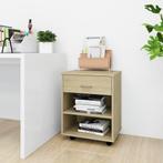 vidaXL Rolkast 46x36x59 cm bewerkt hout sonoma eikenkleurig, Verzenden, Nieuw