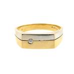 Bicolor gouden heren ring; Jeunesse | Diamant 0,03 ct., Goud, 20 of groter, Met edelsteen, Gebruikt