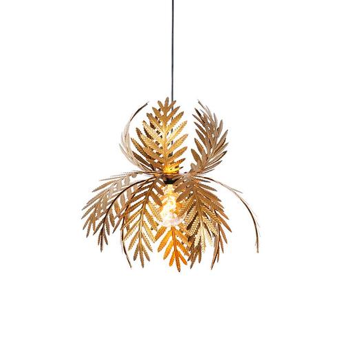 Vintage hanglamp goud veren - Botanica, Huis en Inrichting, Lampen | Hanglampen, Nieuw, Overige materialen, 75 cm of meer