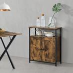 Commode Aremark 79x60x30 cm zwart en houtkleurig, Huis en Inrichting, Verzenden, Nieuw