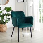 Eetkamerstoel velvet fluweel armleuningen comfortabele zit