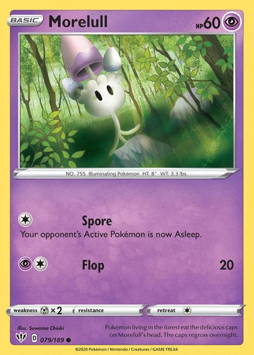 Morelull 079/189 Darkness Ablaze, Hobby en Vrije tijd, Verzamelkaartspellen | Pokémon, Losse kaart, Nieuw, Foil, Ophalen of Verzenden