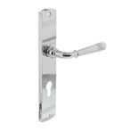 Deurklink Helena op schild cilindergat 72mm chroom - deur..., Ophalen of Verzenden, Nieuw, Chroom, Klink of Kruk