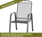 4 stuks Siena Garden Elda stapelstoel staal 75x57 cm - Zwart, Huis en Inrichting, Stoelen, Ophalen of Verzenden, Nieuw, Overige materialen